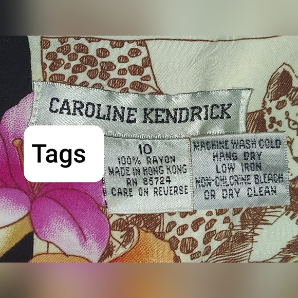 Vintage Caroline Kendrick black jungle print maxi dress size 10 - Picture 11 of 11